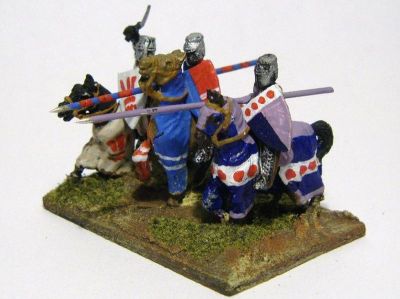 1200-1400 period Knights 
From the [url=http://www.vexillia.ltd.uk/mirliton/shop15_commune.html] Mirliton Italian Commune Wars[/url] range, but suitable for many other nations
Keywords: barded CommunalItalian commune