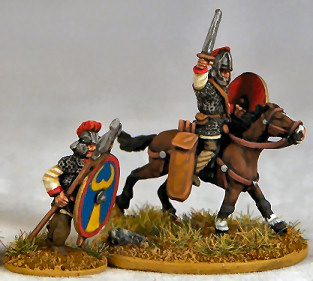Late Roman/Early Byzantines 
painted by [url=http://www.atpainting.co.uk/]Andrew taylor[/url], Late Roman Legionary in chainmail and ridge helmet, and Late Roman Equites in chainmail and spangenhelm
Keywords: LIR EBYZANTINE
