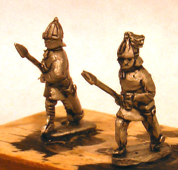  LIR Unarmoured infantry advancing
Figures from [url=http://khurasanminiatures.tripod.com/]Khurasan Miniatures[/url], pictures reproduced with their permission. LIR Unarmoured infantry advancing, lancea, spangenhelm (x 4) 
Keywords: LIR