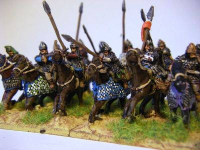Alan & Sarmatian Cavalry
Alans & Sarmatians from [url=http://khurasanminiatures.tripod.com/sarmatian.html]Khurasan Miniatures[/url], including the odd Avar noble (anyone with a flag). Painted by me.
Keywords: alan sarmatian avar saka bosporan