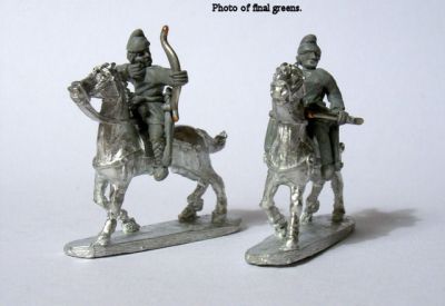 LIR Light cavalry horse archers
Figures from [url=http://khurasanminiatures.tripod.com/]Khurasan Miniatures[/url], pictures reproduced with their permission. LIR Light cavalry horse archers, shooting (x 2)
Keywords: LIR EIR