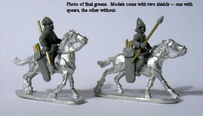 LIR Light cavalry javelins, spangenhelm (x 2)
From [url=http://khurasanminiatures.tripod.com/ranges.html#C11] Khurasan Miniatures [/url] (greens)
Keywords: LIR EIR