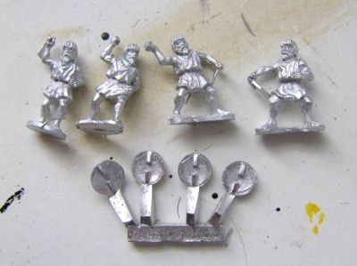 Unpainted Xyston Numidian Skirmishers
New castings from Xyston - review samples, photographed as received. They could easily be any generic ancient skirmisher methinks - all have beards though. 
Keywords: numidian hskirmisher jewish
