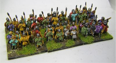 Carolingian Infantry Spearmen
Just about usable for Franks or Saxons etc - the distinctive Carolingian helmets only appear on the Forged in Battle unit, not the Baueda ones 
Keywords: Saxon, Frank