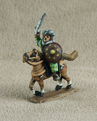 Arab Cavalry General 
Figure code as per the filename, sold singly by [url=http://www.donnington-mins.co.uk/]Donnington Miniatures[/url]. Picture provided by the manufacturer, painted by their own painting service.
Keywords: arab abbasid fatimid khurasanian
