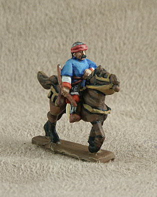 DMC14 Persian Asawira Cavalry
From Donningtons Arab range. Pictures with permission of the [url=http://shop.ancient-modern.co.uk/arabs-76-c.asp]Donnington Miniatures[/url] and painted by their painting service. Tunic over mail coat, leg splints, holding bow, turbaned cap (also suitable for Late Sassanids)
Keywords: abbasid arab ayyubid bedouin berber fatimid mamluk seljuk umayyad sassanid