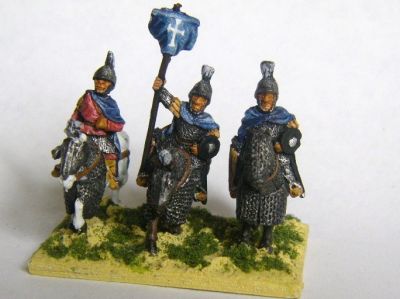 Byzantine cavalry
Byzantines painted by Martin van Tol. Round shields give them away as relatively early 
Keywords: Byzantine