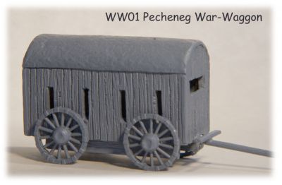 Pecheneg wagon
A replacement for the old Pecheneg war wagon that was showing its age. Decided to re-model and re-mould for an easier build and better looking wagon.

Keywords: pecheneg, medfoot