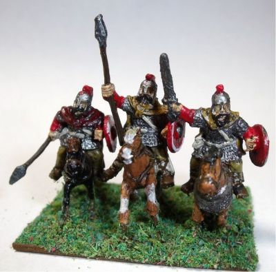 Romano-British Cavalry 
Splintered Light’s Romano British figures. They are either the RB-code light cavalry or the RB-code armoured cavalry. Pictures and figures kindly provided by Keith Lowman
Keywords: LIR Romanobritish, SRB