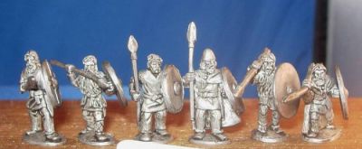 Saxon infantry with spears, unarmoured
Saxons from [url=http://www.splinteredlightminis.com]Splintered Light[/url]. Photos by permission of the manufacturer. 
Keywords: Saxon saxon