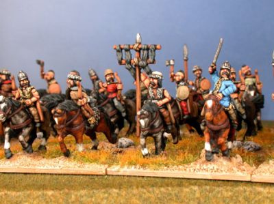 Hunnic Nomad Cavalry
Painted by the impressive [url=http://www.steve-dean.co.uk/] Steve Dean Painting Service[/url]
Keywords: lmongol hunnic esarmatian nomad