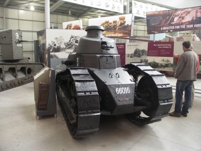 FT 17
The Renault FT's configuration  crew compartment at the front, engine compartment at the back, and main armament in a revolving turret  became and remains the standard tank layout. Armour historian Steven Zaloga has called the Renault FT "the world's first modern tank"
