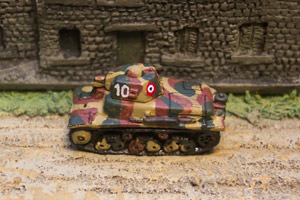 French Hotchkiss H35
From [url=http://www.pithead-miniatures.tk/]Pithead Miniatures[/url] The Hotchkiss H35 tank was issued to French BCC ( Battalions Chars de Combat ) units 13e and 38e in the French order of Battle of May 1940 . This early version of the light tank Armed with a short 37 mm SA 18 gun lost out to the Renault model R35 and was produced in smaller numbers. The later improved model H39 however was produced in greater numbers . The H35 had a 2 man crew it had a relatively slow top speed of 28Km / Hr. 
Keywords:  French