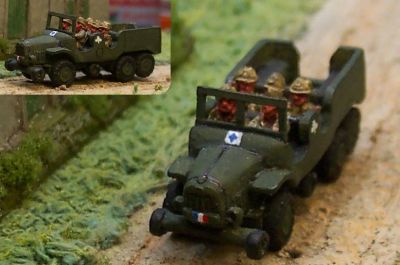 French 
From [url=http://www.pithead-miniatures.tk/]Pithead Miniatures[/url]
475 examples of the Laffly S20TL artillery tractor were serving in the French army around the time of the German invasion of 1940, they were used to tow light artillery pieces like the 25mm anti tank gun . The model comes with 5 crew figures. 
Keywords:  French