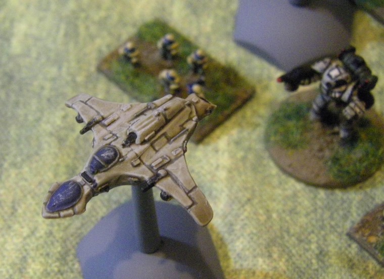 6mm, 1/300th, 1/300 Sci Fi e4M Miniatures Flyers and spaceships being painted