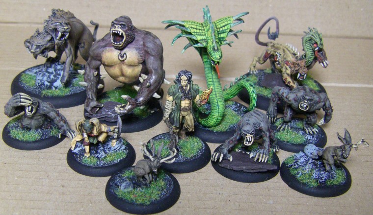 Malifaux, Marcus Crew Beasts Painted, 30mm