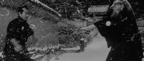 Samurai snow scene