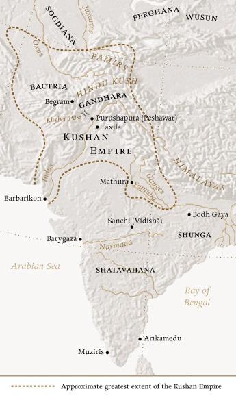 Kushan Empire enlarged map
