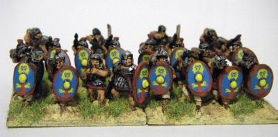 Late Roman Legionaries
Donnington Late Imperial Romans & Palmyrans (mixed), with Veni Vidi Vici shield transfers
Keywords: LIR EIR