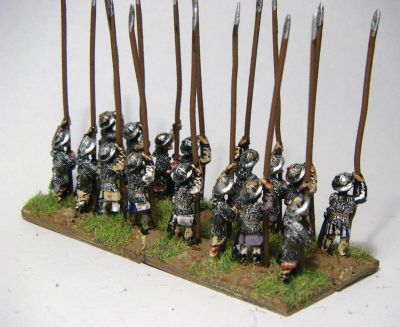 Low Countries Pikemen
Fairly tall 15mm - bit closer to 17/18mm. 2 poses 
Keywords: lcountries medgerman medfoot