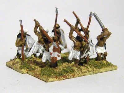 Classical Indian Swordsmen
from [url=http://www.museumminiatures.co.uk/pages/index.htm] Museum Miniatures [/url]. This range is not oversized compared to Essex, but looks a little skinny
Keywords: indian