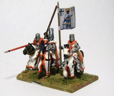 Teutonic Brother Knights 
Knights from [url=http://www.vexillia.ltd.uk/mirliton/index.html]the Vexilia-stocked Mirliton range [/url] Being Sword Brethren they can be painted in red and white. Read about the army in the [url=http://www.madaxeman.com/wiki2/tiki-index.php?page=Later+Teutonic+Knights]FoG Wiki[/url]
Keywords: teuton