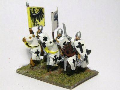 Teutonic Brother Knights 
Knights from [url=http://www.atoufigs.com] Alain Toullers XI Century range. Link through to the site where downloaded the flags at [url=http://www.madaxeman.com/wiki2/tiki-index.php?page=Later+Teutonic+Knights]FoG Wiki[/url]
Keywords: teuton