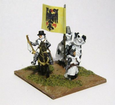 Teutonic Brother Knight Leaders
Knights from [url=http://www.vexillia.ltd.uk/mirliton/index.html]the Vexilia-stocked Mirliton range [/url] Link through to the site where downloaded the flags at [url=http://www.madaxeman.com/wiki2/tiki-index.php?page=Later+Teutonic+Knights]FoG Wiki[/url]
Keywords: teuton