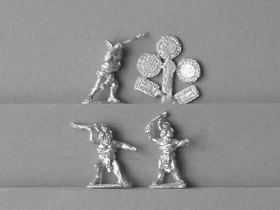 Mayan Slingers
Mayans from [url=https://fighting15s.com/]Fighting 15's[/url] Gladiator Miniatures ranges. Some are also suitable for other Meso-American armies
Keywords: Mayan