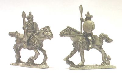 Indian cavalry, spear and round shield, on unarmoured horses (x 6)
Indians [url=http://khurasanminiatures.tripod.com/kushan.html]Khurasan[/url], painted by [url=http://www.ravenpainting.co.uk/]Raven painting[/url] 
Keywords: GRAECO Indian