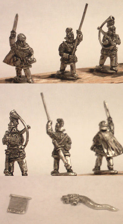LIR Armoured infantry command
Figures from [url=http://khurasanminiatures.tripod.com/]Khurasan Miniatures[/url], pictures reproduced with their permission. LIR Armoured infantry command, ridged helmet, chainmail (includes one armoured infantryman, x 4)
Keywords: LIR