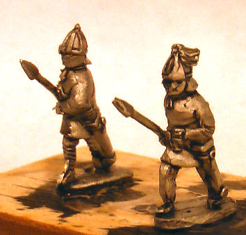  LIR Unarmoured infantry advancing
Figures from [url=http://khurasanminiatures.tripod.com/]Khurasan Miniatures[/url], pictures reproduced with their permission. LIR Unarmoured infantry advancing, lancea, spangenhelm (x 4) 
Keywords: LIR
