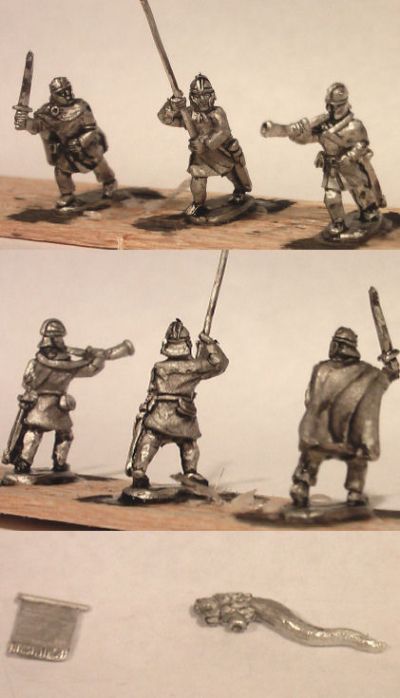 LIR Unarmoured infantry command
Figures from [url=http://khurasanminiatures.tripod.com/]Khurasan Miniatures[/url], pictures reproduced with their permission. LIR Unarmoured infantry command, ridged helmet (includes one unarmoured infantryman, x 4)
Keywords: LIR