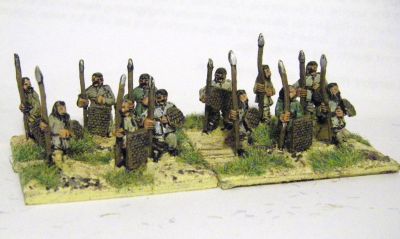 Sarmatian/Alan infantry with whicker shields 
Khurasan Miniatures KM-205 Sarmatian/Alan Spear-armed Infantrymen Standing KM-206 
Keywords:  Avar Sarmatian Alan 