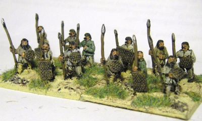 Sarmatian/Alan infantry  with whicker shields 
Khurasan Miniatures KM-205 Sarmatian/Alan Spear-armed Infantrymen Standing KM-206 
Keywords:  Avar Sarmatian Alan 