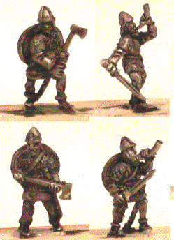 Viking Infantry from Khurasan Miniatures
New vikings from [url=http://khurasanminiatures.tripod.com/viking.html]Khurasan Miniatures[/url]. Viking Command (x 8, two different sets of standard/musician/commander/axe-bearing hirdsman, eight different poses)
Keywords: Viking