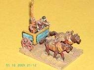 Minoan / Mycenean Chariot
Picts of [url=http://www.spanglefish.com/mickyarrowminiatures/]Mick Yarrow Miniatures[/url] from the manufacturers site, with permission of Mick Yarrow
Keywords: Trojan