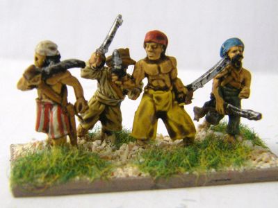 Pirate Infantry
Pirate figures. In this picture you have mostly Blue Moon with additional figures from  Grumpys (far right) and Peter pIg (2nd from left)
Keywords:  Pirate