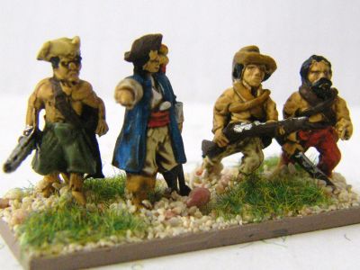 Pirate Infantry
Pirate figures. In this picture you have mostly Blue Moon with additional figures from Grumpys (right and far right)
Keywords:  Pirate