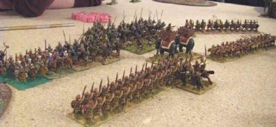 Carthaginian spearmen & elephants face Bosporan Cavalry
From Usk 2008 
Keywords: BOSPORAN HGREEK