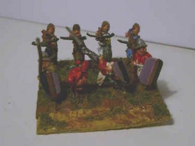 Crossbows and spearmen
Essex spearmen protect Mirliton Crossbows in this mixed formation
Keywords: medfoot condotta