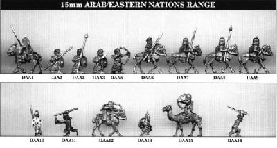 Arab Range from Tin Soldier
Range from Tin Soldier. For figure codes see their website at [url=http://www.tinsoldieruk.com/]Tin Soldier UK[/url]
Keywords: arabcav arabfoot khurasanian mamluk