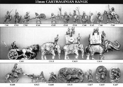 Carthaginian Range from Tin Soldier
Range from Tin Soldier. For figure codes see their website at [url=http://www.tinsoldieruk.com/]Tin Soldier UK[/url]
Keywords: ecarthage lcarthage