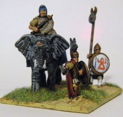 Carthaginian Officers from Xyston plus Numidian Elephant 
Carthaginian officer pack - the standards are supplied as "heads" - add your own pole
Keywords: LCART NUMIDIAN