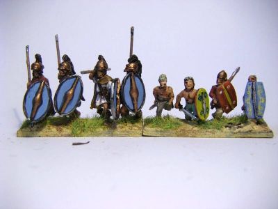 Greek Thureophoroi 
Xystons legendary huge ANC20104-Greek Thureophoroi figures next to Essex, Old Glory & Corvus Belli Gauls
Keywords: Hpeltast