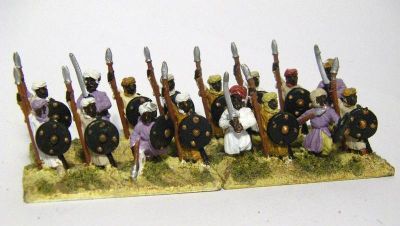 Arab Spearmen 
The legendary Essex spearman (AEA 11), with some friends from similar codes From [url=http://www.essexminiatures.co.uk/frames15anc.html]Essex's generic Arab ranges[/url]
Keywords: arab khurasanian umayyad bedouin berber