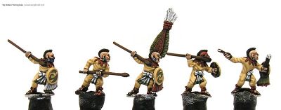 Aztec warriors  - Cuachiques
Aztecs painted by [url=http://www.heresybrush.com/]Heresy Brush[/url] from Spain. 
Keywords: aztec
