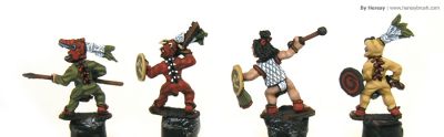 Aztec warriors 
Aztecs painted by [url=http://www.heresybrush.com/]Heresy Brush[/url] from Spain. 
Keywords: aztec