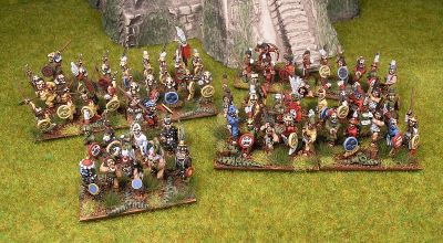 Aztec warriors 
Aztecs painted by [url=http://www.heresybrush.com/]Heresy Brush[/url] from Spain. 
Keywords: aztec