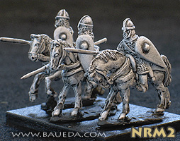 Norman Milites charging. 3 variants.
New Normans from Baueda, sculpted by M Campagna. Pictures with permission of [url=http://www.vexillia.ltd.uk]Vexillia[/url] 
Keywords:  Norman crusader 